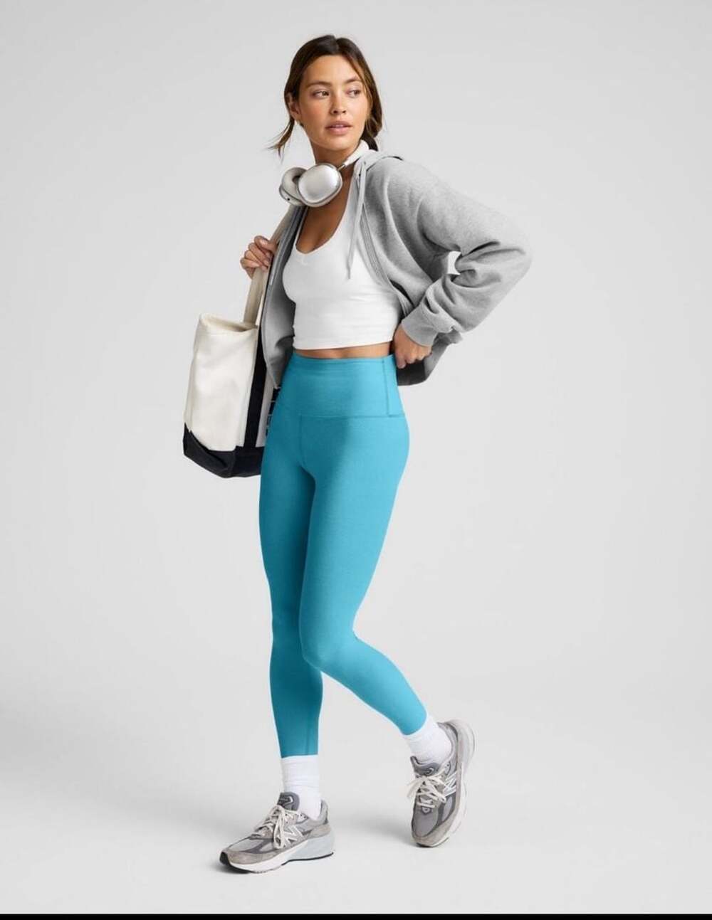 Beyond Yoga Spacedye Caught In The Midi High Waisted Leggings Deep Aqua Heather